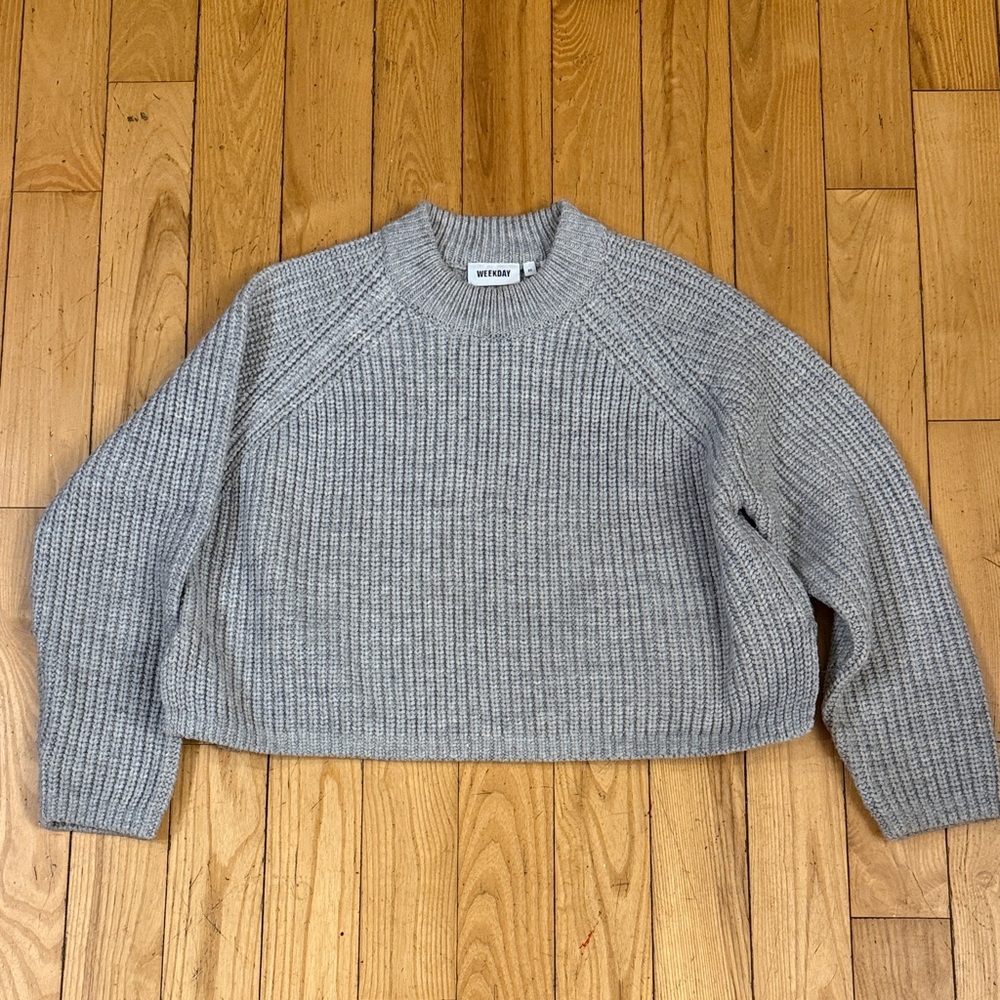 WEEKDAY gray wool blend sweater